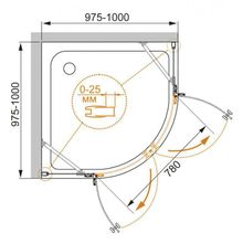 Душевой уголок CEZARES CRYSTAL-S-R-2 CRYSTAL-S-R-2-100-C-Cr