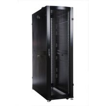 Шкаф серверный ПРОФ напольный 48u (600x1200) дверь перфор., задние двойные перфор., черный, в сборе (ШТК-СП-48.6.12-48АА-9005)