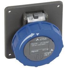 Встраиваемая розетка Hypra - IP 66 67-55 - 2К+3 - 16 А - пластик | код 051146 | Legrand