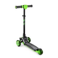 Трёхколёсный самокат с ревом мотора и светящейся платформой Small Rider Premium Pro  (зеленый)