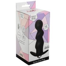 Lola toys Чёрная фигурная анальная вибропробка Spiral Anal Plug - 12 см.