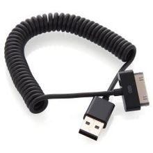 Кабель Deppa, USB - 30 pin, 1.5 м, витой, черный
