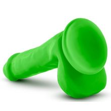 Blush Novelties Зеленый фаллоимитатор 6 Inch Silicone Dual Density Cock with Balls - 15,24 см. (зеленый)