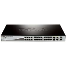 Коммутатор d-link des-1210-28p b1a, des-1210-28p c1a, des-1210-28p c2a (24-port 10 100mbps poe with 4 10 100 1000base-t and 2 combo sfp ports smart switch)