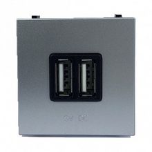 Розетка 2xUSB ZENIT, серебристый |  код. N2285 PL |  ABB
