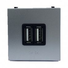 Розетка 2xUSB ZENIT, серебристый |  код. N2285 PL |  ABB