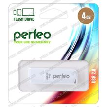 Флешка 4 Gb Perfeo PF-C10W004 White