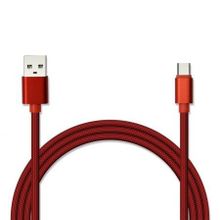 Кабель USB 3.1 Type C(m) - USB 2.0 Am - 1.0 м, тканевая оплетка, красный, Jet.A (JA-DC31)