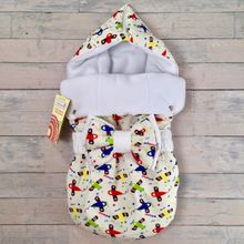 СуперМаМкет Конверт на выписку JustCute "Аэроплан" + бант (зима на флисе) JCZF-AERO-BT