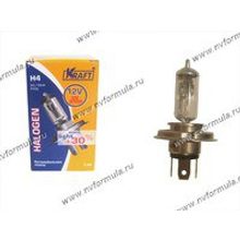 Лампа галоген 12V Н4 60 55W P43t KRAFT +30% яркости 700077