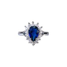 Кольцо с камнем на выбор в виде капли (Размер: 17.35, Цвет: Прозрачный)