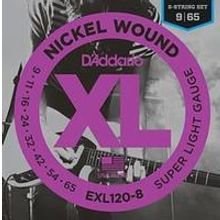 EXL120-8 Nickel Wound Комплект струн для 8-струнной электрогитары, Super Light, 9-65, DAddario