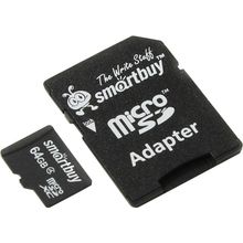 Карта памяти SmartBuy microSDXC 64Gb Class 4 + SD adapter