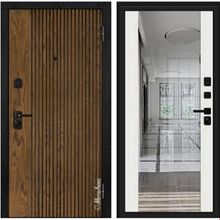  Сейф-двери "рэя"  муар черный лувр зеркало  силк сноу