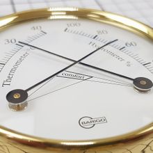 Barigo Метеостанция судовая из полированной латуни Barigo Tempo S 9710MS 88 x 25 мм термометр   гигрометр