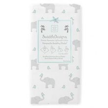 SwaddleDesigns Marquisette Pastel Elephant and Chickies морской кристалл