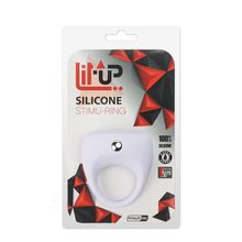 Белое эрекционное кольцо LIT-UP SILICONE STIMU RING 7