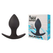 Bior toys Чёрная анальная пробка с широким основанием Sex Expert - 8 см. (черный)