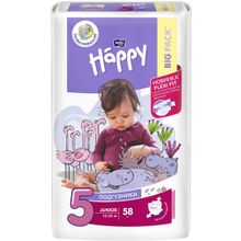 Bella Baby Happy Junior 58 подгузников в пачке 12 25 кг