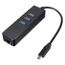 Сетевая карта USB Type C - RJ45 1 Гбит с + HUB 3 порта USB 3.0, ORIENT JK-341