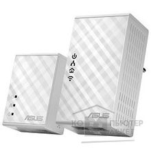 Asus PL-N12 KIT powerline extender, Wi-Fi N300, AV500, 2 ports, no configuration, compatible with other brands adapters