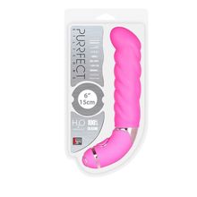 Розовый силиконовый вибростимулятор точки G PURRFECT SILICONE 6INCH 10FUNCTIONS - 15 см. Розовый