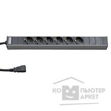 Hyperline SHT19-6SH-2.5IEC Блок розеток для 19" шкафов, горизонтальный, 6 розеток, 10 A, IEC 320 C14, шнур 2.5м