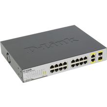 Коммутатор   D-Link   DES-1018MP  A1A   Неуправляемый коммутатор (16UTP 10 100Mbps PoE  +  2Combo  1000BASE-T SFP)