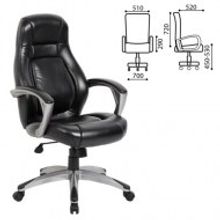 Кресло для руководителя, офисное BRABIX Turbo EX-569", экокожа, спортивный дизайн, черное"