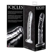 Прозрачный стеклянный фаллоимитатор Icicles №62 - 16,5 см. (241691)