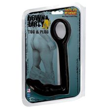 Topco Sales Эрекционное кольцо с анальным стимулятором Down   Dirty 4.5 Tug   Plug Ass Plug   Cock Ring (черный)