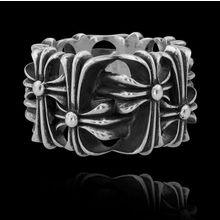 Серебряное кольцо Два креста