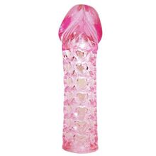 Bior toys Закрытая розовая насадка-фаллос Penis sleeve - 11,7 см. (розовый)