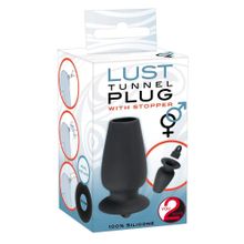 Пробка-туннель с заглушкой Lust Tunnel Plug with Stopper Черный