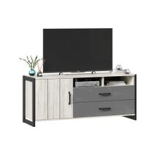 Алмаз. Любимый дом Техно Тумба под ТВ (Дуб Крафт белый Серый шифер)