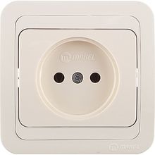 МАКЕЛ Мимоза розетка электрическая кремовая без заземления керамика (25002)   MAKEL Mimoza 25002 розетка электрическая бежевая без заземления керамика
