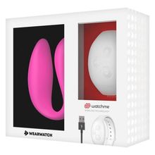 DreamLove Розовый вибратор для пар с белым пультом-часами Weatwatch Dual Pleasure Vibe (розовый)