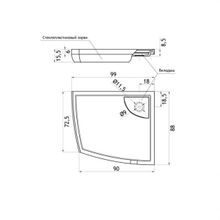 Душевой поддон Aquanet Ivo (90x88) литой мрамор (правый)