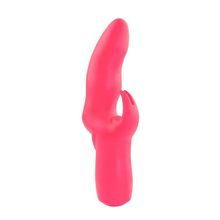 Розовый вибратор со стимулятором клитора MATES FANTASY RECHARGE VIBRATOR - 17 см. Розовый