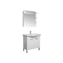 Aquanet Мебель для ванной Мерлин 85 открытое зеркало (белый) - Раковина-столешница Эльбрус 80
