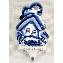 Крючок настенный одинарный. Гжельский фарфор. арт. 1897