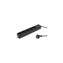PC PET ap01006-1.8-b  1.8м 5 розеток чрный