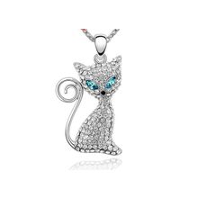 Подвеска Кошка с кристаллами Swarovski