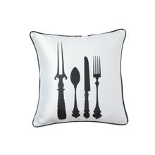 Подушка с принтом tableware white