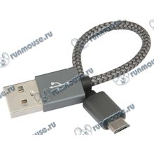 Кабель USB2.0 соединительный USB A-microB Ginzzu "GC-151B" (0.15м) (ret) [141441]