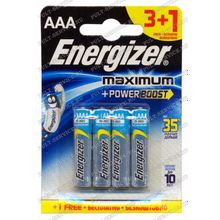 Батарейка Energizer LR03 (AAA) (1,5V) MAXIMUM alkaline блист-3+1