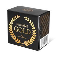 Золотистые презервативы Sagami Gold - 10 шт. золотистый