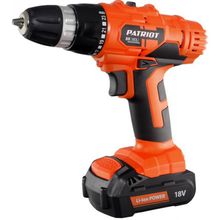 Дрель акк Patriot BR 180Li Аккумуляторная дрель-шуруповерт, две батареи, Li-Ion 18.8V, 44 Нм, 1,5 Ah, пластиковый кейс, зарядка за 1 час, комплект бит и сверл