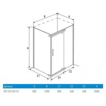 Душевое ограждение Erlit ER10112H-C1 (120x90x200)