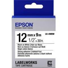 EPSON LK-4WBN картридж с лентой 12 мм, черный шрифт на белом фоне